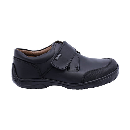 Zapato escolar Audaz para niño de piel negro Romeo con anti-raspaduras