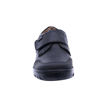 Zapato escolar Audaz para niño de piel negro Romeo con anti-raspaduras