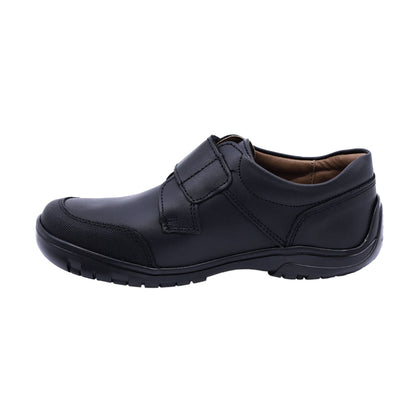 Zapato escolar Audaz para niño de piel negro Romeo con anti-raspaduras