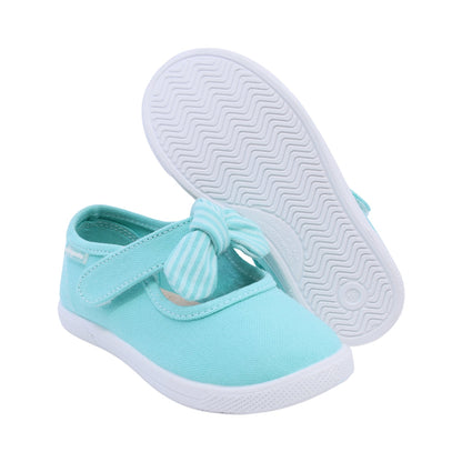 Balerina Coqueta para niña Textil  Verde Sixty con moño decorativo