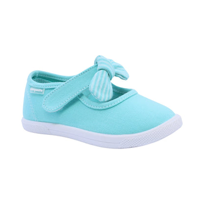 Balerina Coqueta para niña Textil  Verde Sixty con moño decorativo