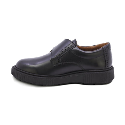 Zapato escolar Audaz para niño de piel en negro Igor con tira guresa de contacto