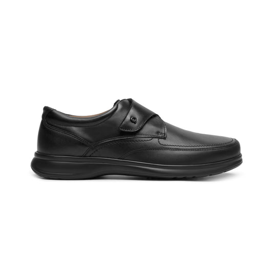 Calzado Piel Con Ajuste Velcro Quirelli para Hombre con Plantilla Hexafoam Estilo 88714 Negro