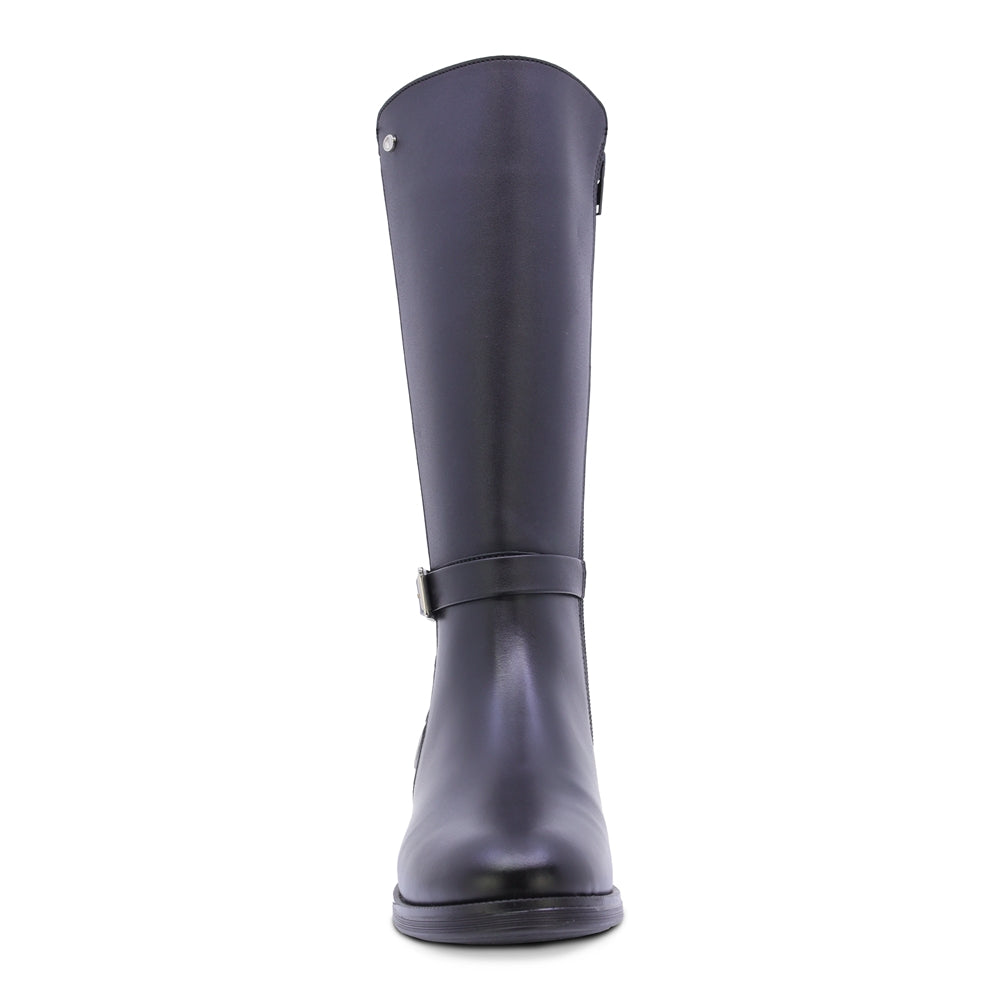 BOTA COQUETA PARA NIÑA DE SINTÉTICO COLOR NEGRO CANUTA CON CIERRE