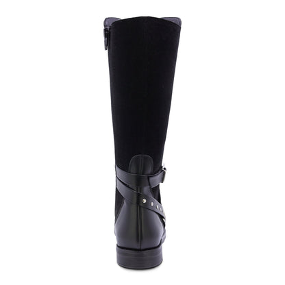 BOTA COQUETA PARA NIÑA DE SINTÉTICO COLOR NEGRO CANUTA CON CIERRE
