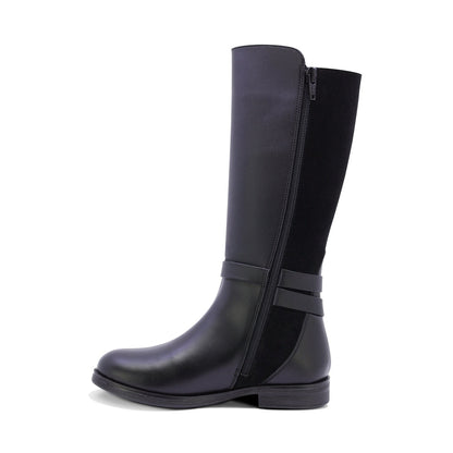 BOTA COQUETA PARA NIÑA DE SINTÉTICO COLOR NEGRO CANUTA CON CIERRE