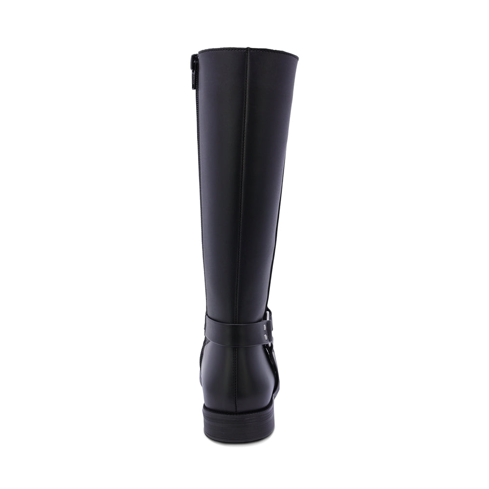 BOTA COQUETA PARA NIÑA DE SINTÉTICO COLOR NEGRO CANUTA CON HERRAJE METALICO