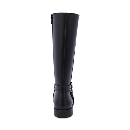 BOTA COQUETA PARA NIÑA DE SINTÉTICO COLOR NEGRO CANUTA CON HERRAJE METALICO