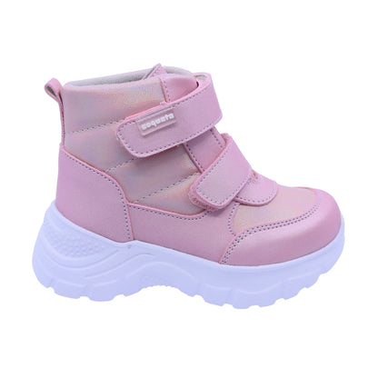 Bota Coqueta para niña sintético rosa Nemo con doble tira de contacto