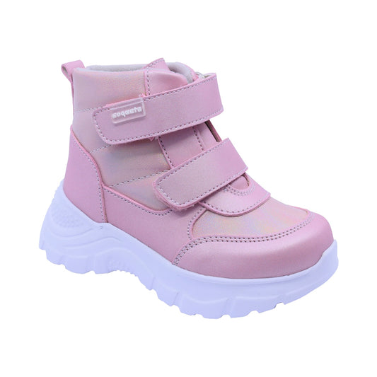 Bota Coqueta para niña sintético rosa Nemo con doble tira de contacto