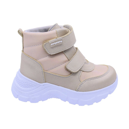 Bota Coqueta para niña sintético oro Nemo con doble tira de contacto