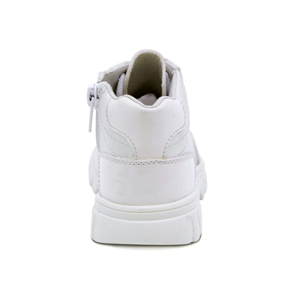 TENIS COQUETA PARA NIÑA DE SINTÉTICO COLOR BLANCO SUELA THUNDER CON AGUJETA
