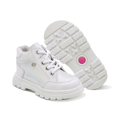 TENIS COQUETA PARA NIÑA DE SINTÉTICO COLOR BLANCO SUELA THUNDER CON AGUJETA