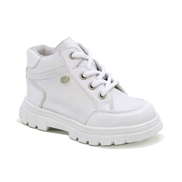 TENIS COQUETA PARA NIÑA DE SINTÉTICO COLOR BLANCO SUELA THUNDER CON AGUJETA