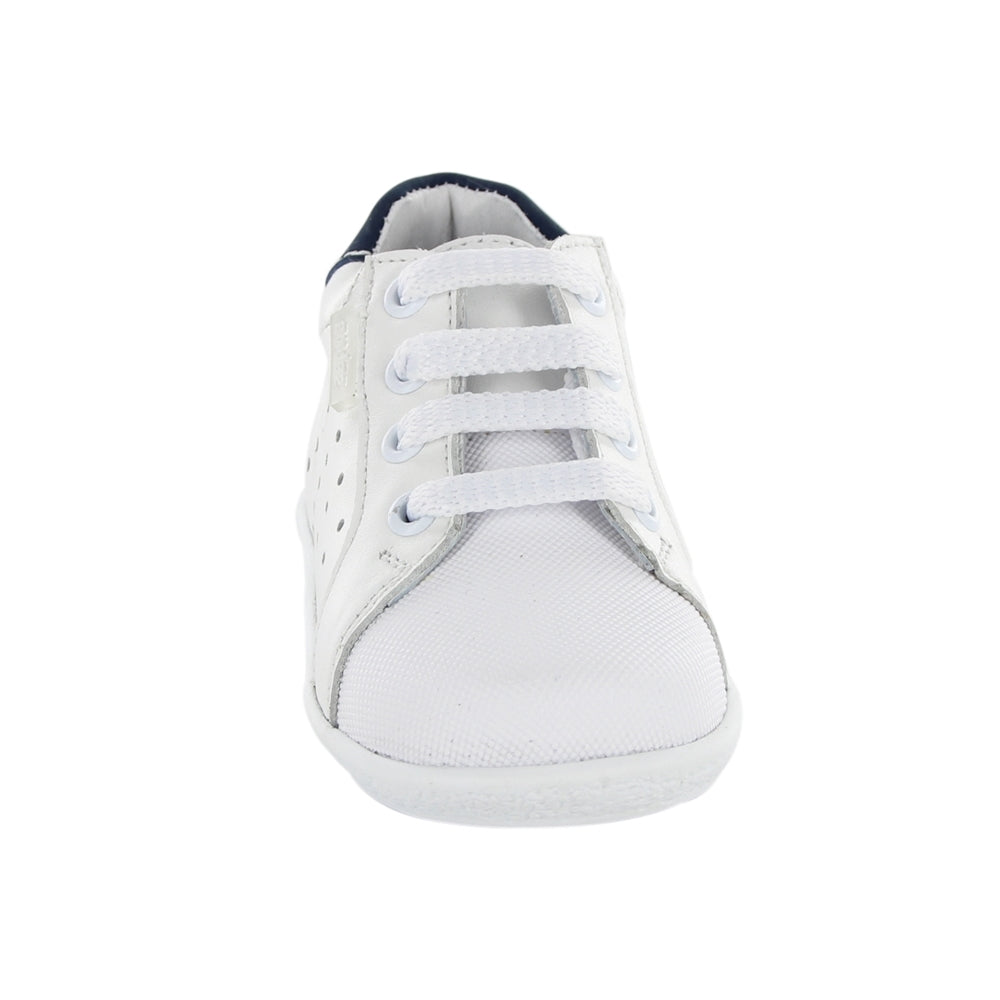 Bota Audaz para niño en piel blanco Panky con agujeta