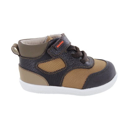 Botita para niño Audaz Piel color Café Panky con tira de contacto