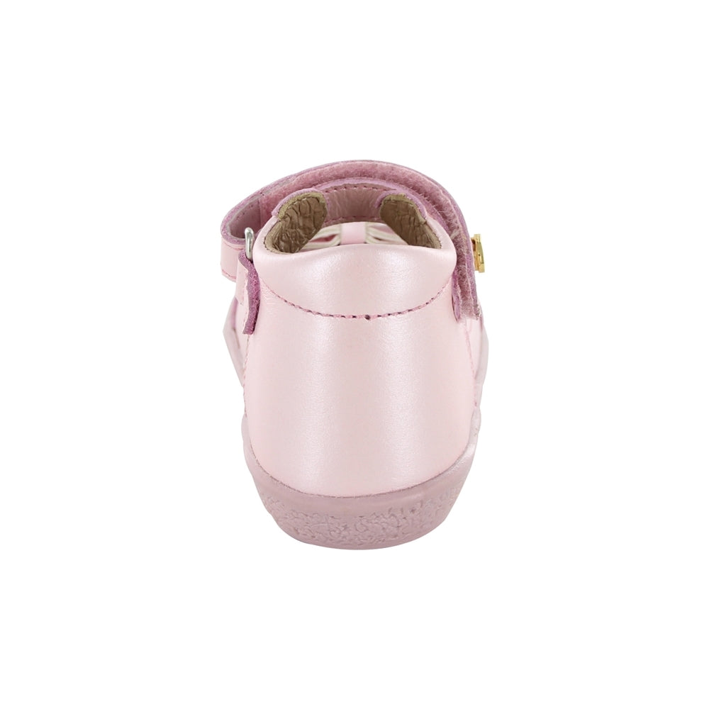 Zapato Coqueta para niña en piel rosa Panky con moño decorativo