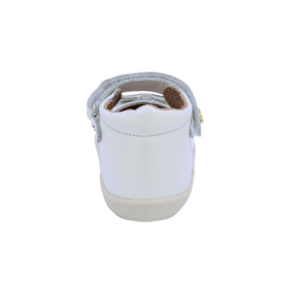Balerina Coqueta para niña en piel perla Panky con moño decorativo