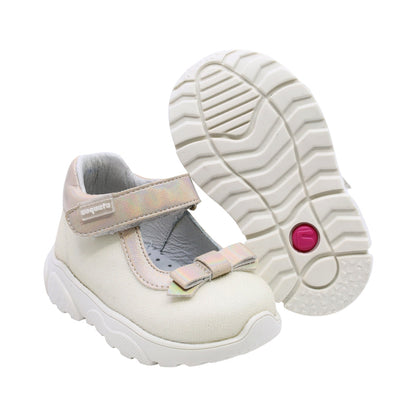 Zapato Coqueta para niña en sintético perla Zippy con moño decorativo