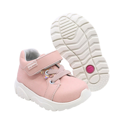 Tenis Coqueta para niña en sintético salmón Zippy con tira de contacto
