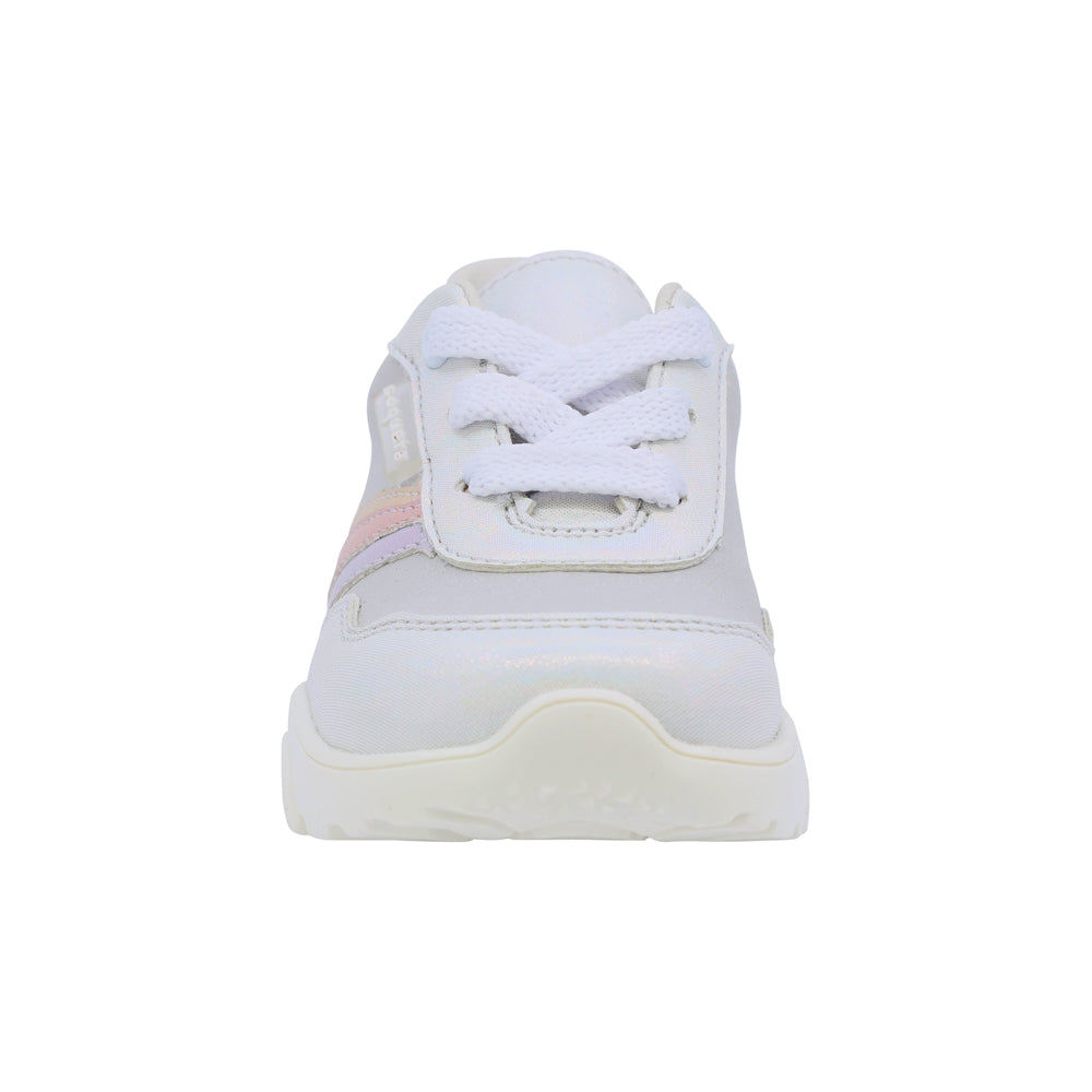 Tenis Coqueta para niña sintético perla Zippy con franjas multi