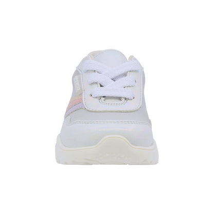 Tenis Coqueta para niña sintético perla Zippy con franjas multi