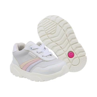 Tenis Coqueta para niña sintético perla Zippy con franjas multi