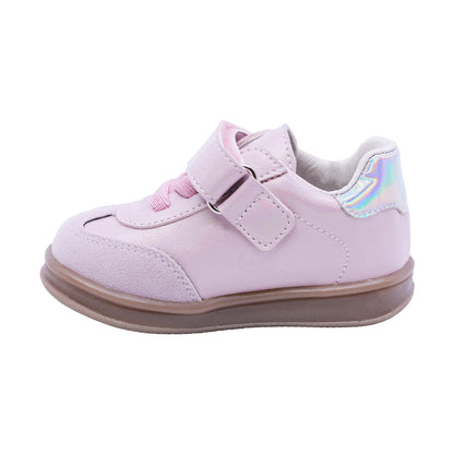 TENIS COQUETA PARA NIÑA COLOR ROSA DE SINTÉTICO TEDDY CON TIRA DE CONTACTO