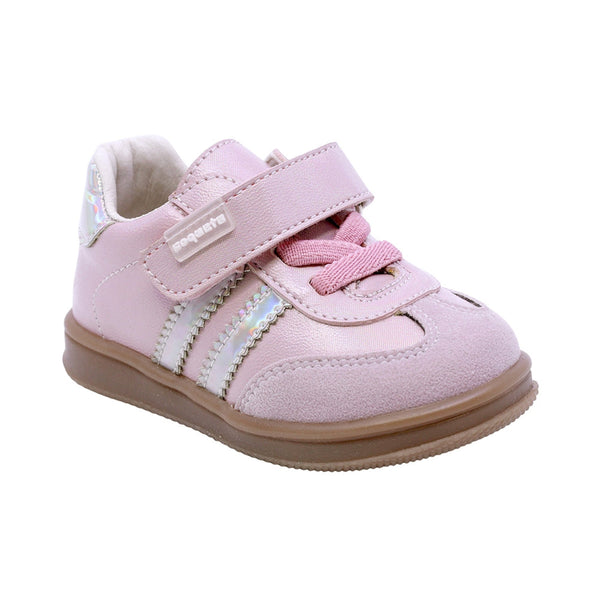 TENIS COQUETA PARA NIÑA COLOR ROSA DE SINTÉTICO TEDDY CON TIRA DE CONTACTO