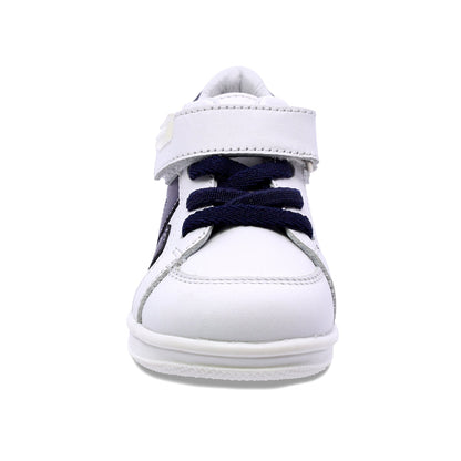 Botita Audaz para niño en piel blanco Teddy con tira de contacto.