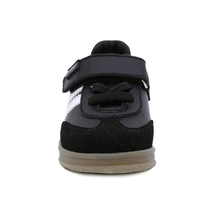 TENIS AUDAZ PARA NIÑO DE SINTÉTICO COLOR NEGRO TEDDY CON FRANJAS BLANCAS