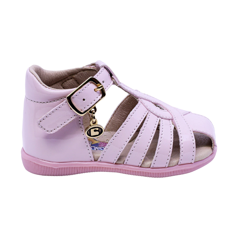 SANDALIA COQUETA PARA NIÑA COLOR ROSA DE SINTÉTICO VANESSA CON HEBILLA