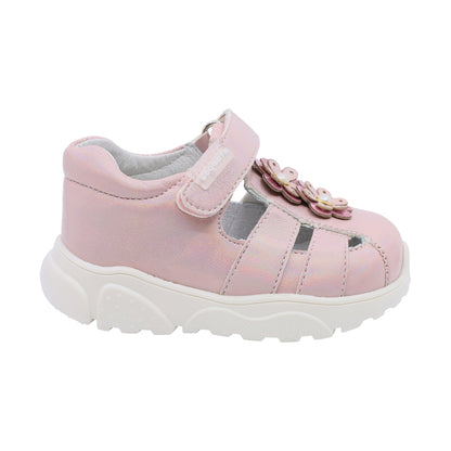 Sandalia Coqueta para niña sintético rosa Zippy con flores de lentejuelas
