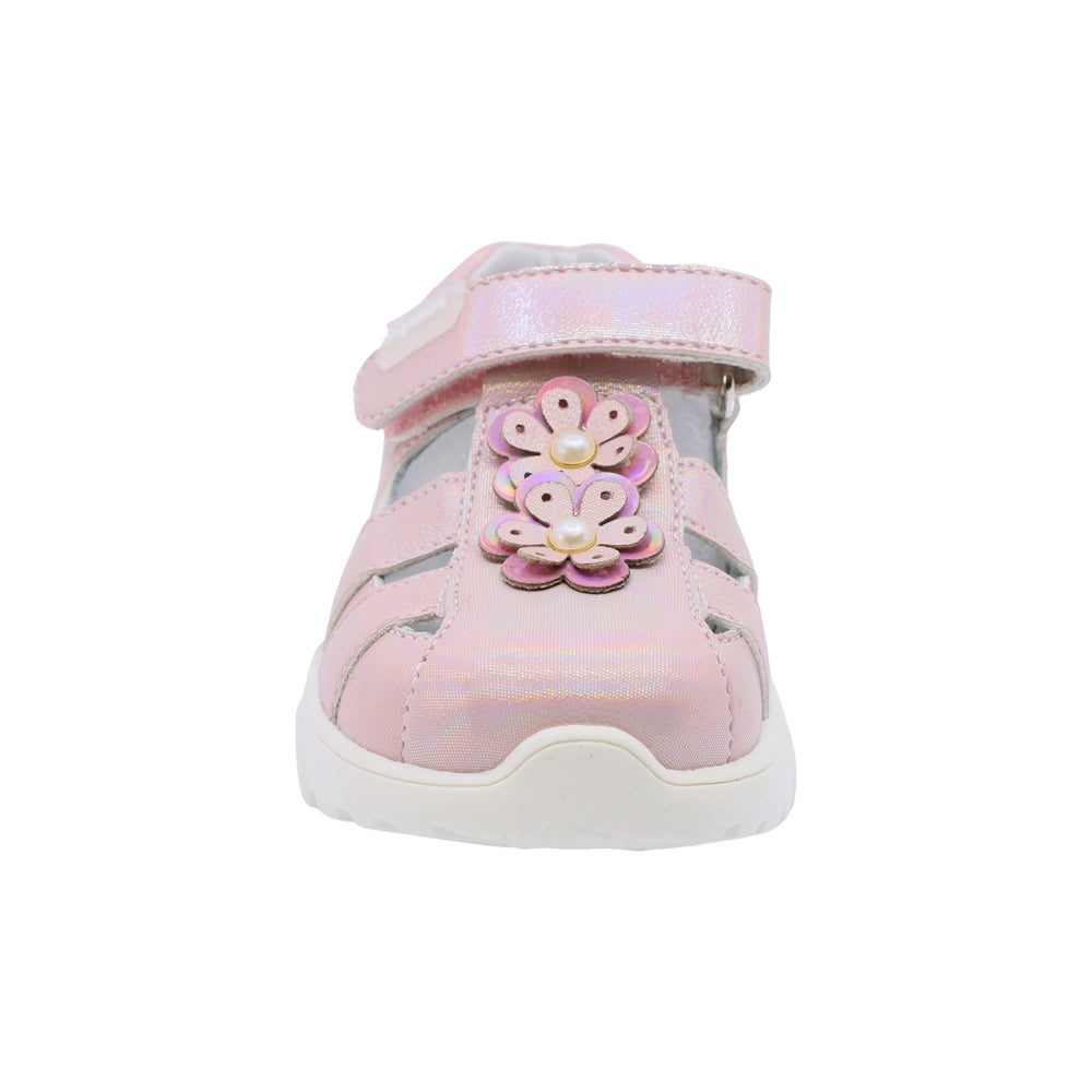 Sandalia Coqueta para niña sintético rosa Zippy con flores de lentejuelas