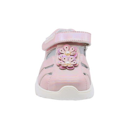 Sandalia Coqueta para niña sintético rosa Zippy con flores de lentejuelas