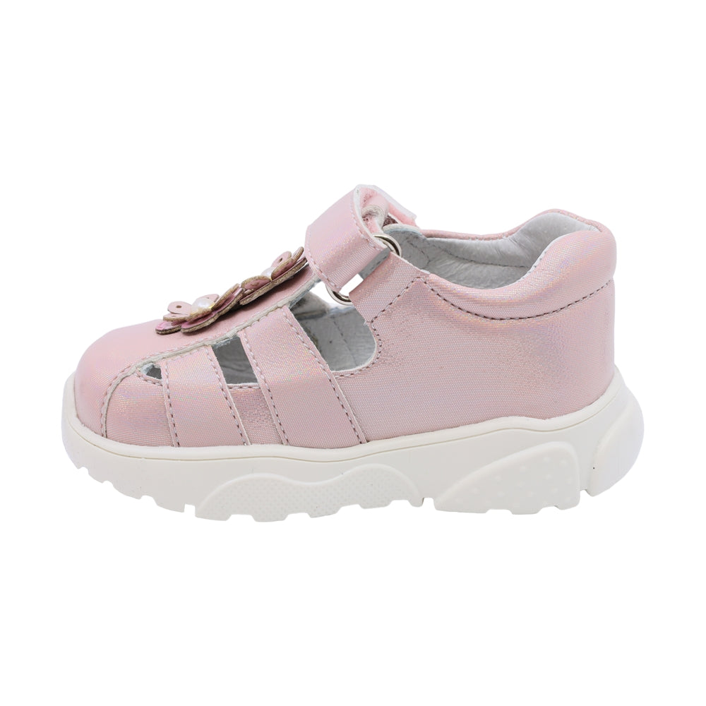 Sandalia Coqueta para niña sintético rosa Zippy con flores de lentejuelas
