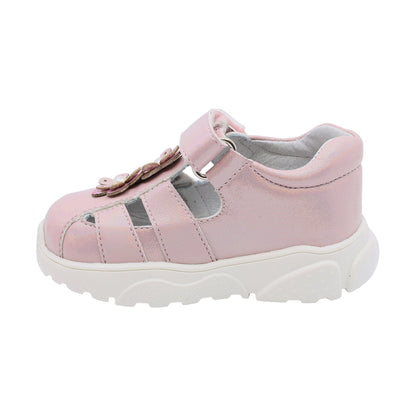 Sandalia Coqueta para niña sintético rosa Zippy con flores de lentejuelas