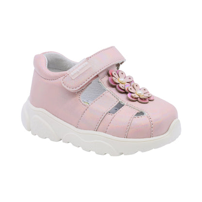 Sandalia Coqueta para niña sintético rosa Zippy con flores de lentejuelas