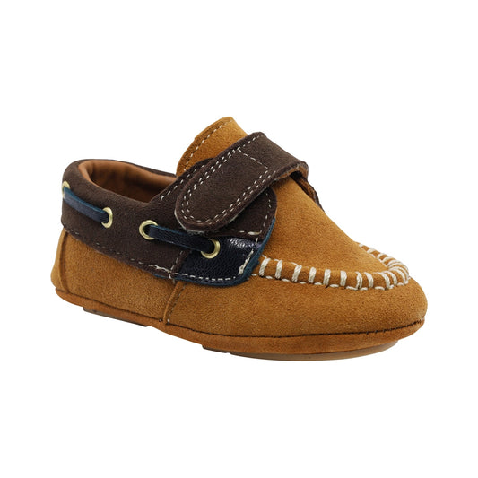 Zapato de vestir para niño Audaz Piel color Miel Sixty-two con tira de contacto