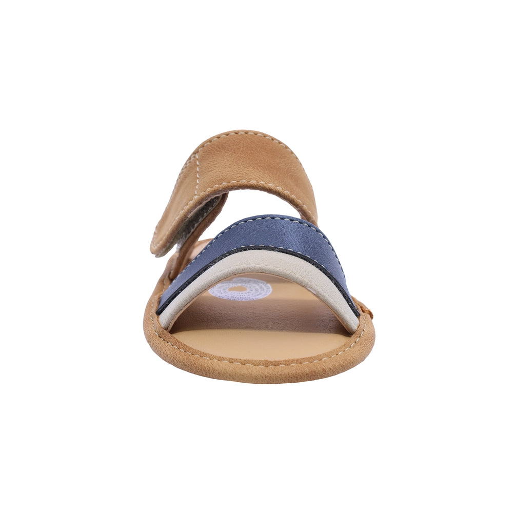 Sandalia Audaz para niño en beige sintético Sixty-four con tiras combinadas