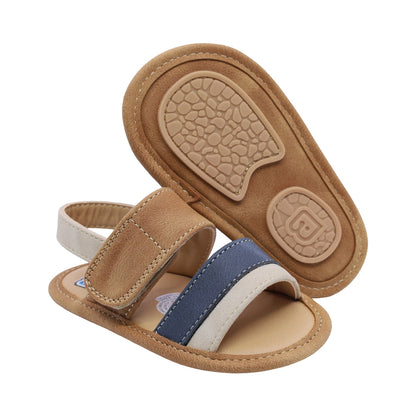 Sandalia Audaz para niño en beige sintético Sixty-four con tiras combinadas