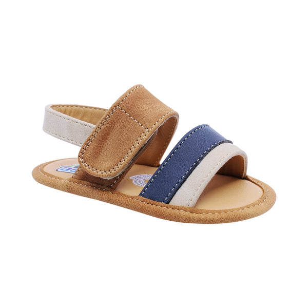 Sandalia Audaz para niño en beige sintético Sixty-four con tiras combinadas