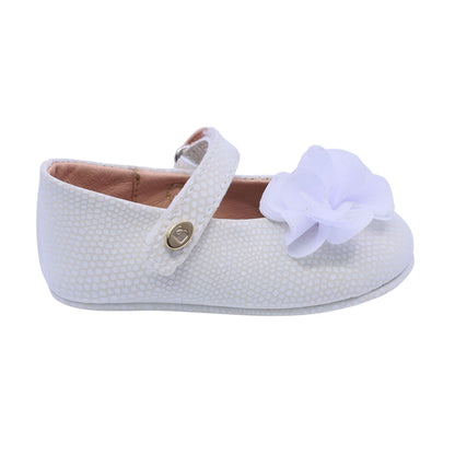 Balerina Coqueta para niña sintético  perla Two con flor de tul