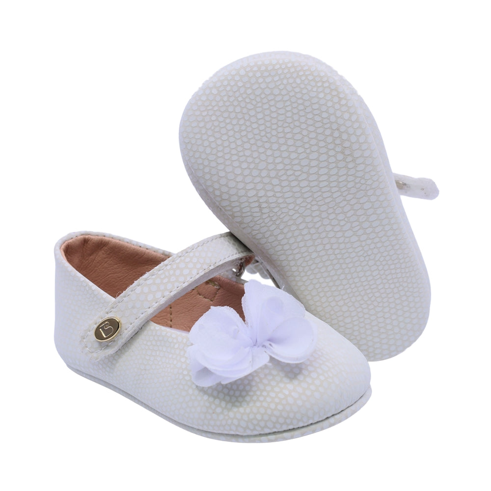 Balerina Coqueta para niña sintético  perla Two con flor de tul