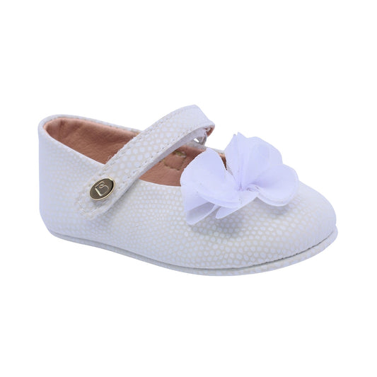 Balerina Coqueta para niña sintético  perla Two con flor de tul