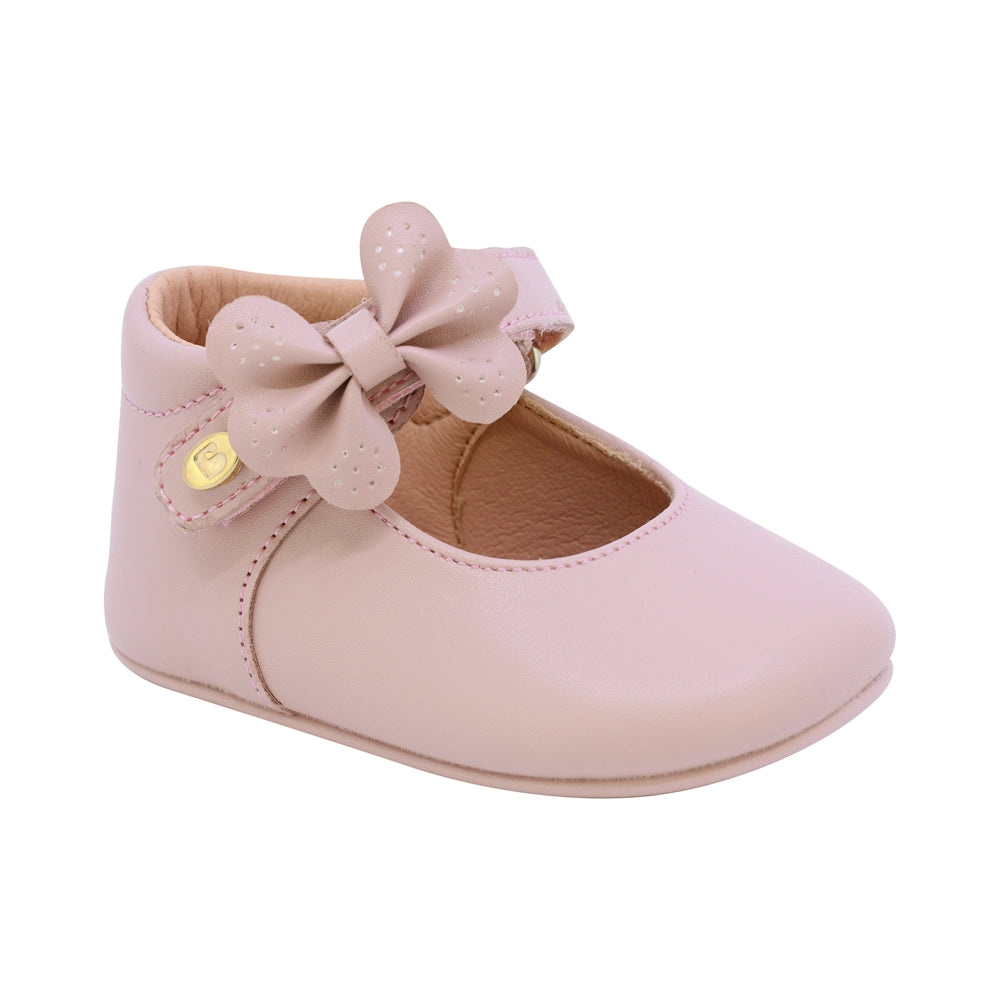 ZAPATO COQUETA PARA NIÑA DE SINTÉTICO COLOR ROSA PEUQUE CON MOÑO DECORATIVO