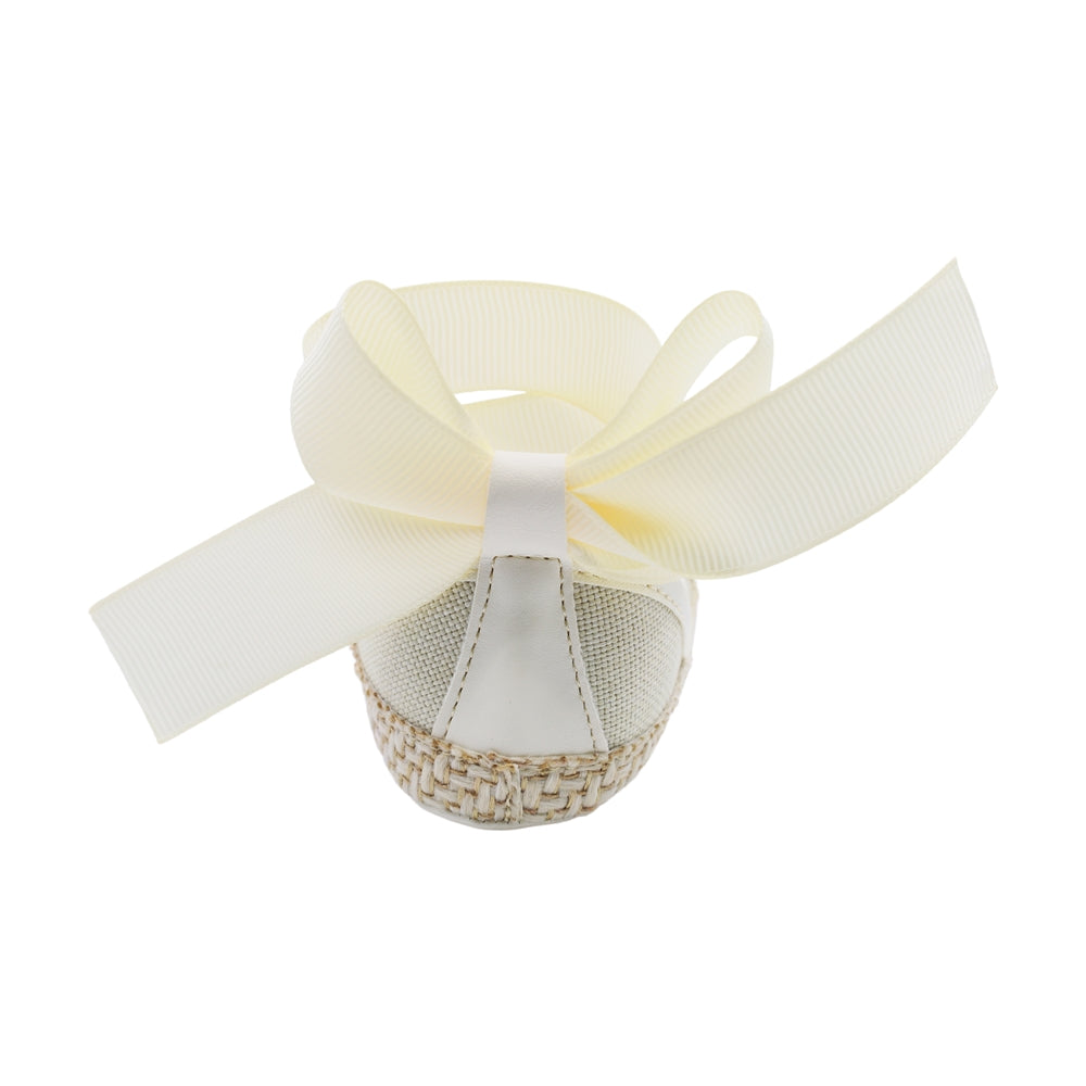 Cerrado Coqueta para niña en textil  beige One con moño y flor decorativa