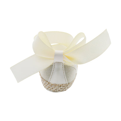 Cerrado Coqueta para niña en textil  beige One con moño y flor decorativa