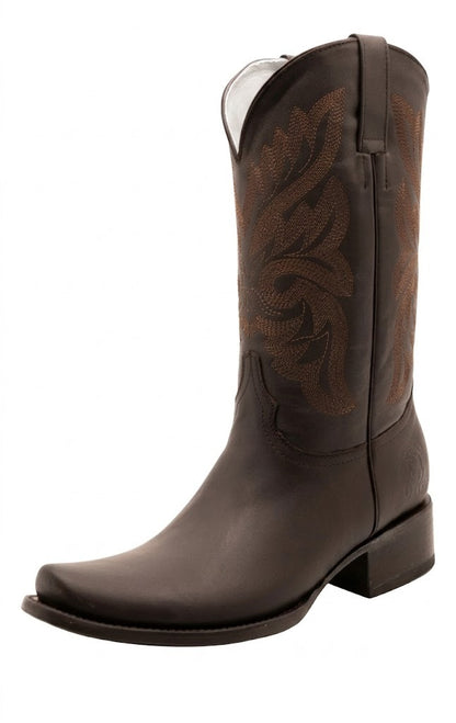 Bota Vaquera Hombre Punta Dubai 100% Piel Grasso