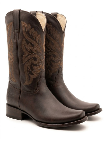 Bota Vaquera Hombre Punta Dubai 100% Piel Grasso